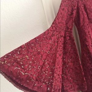 WHBM size 6 dark Red Lace Dress NWT